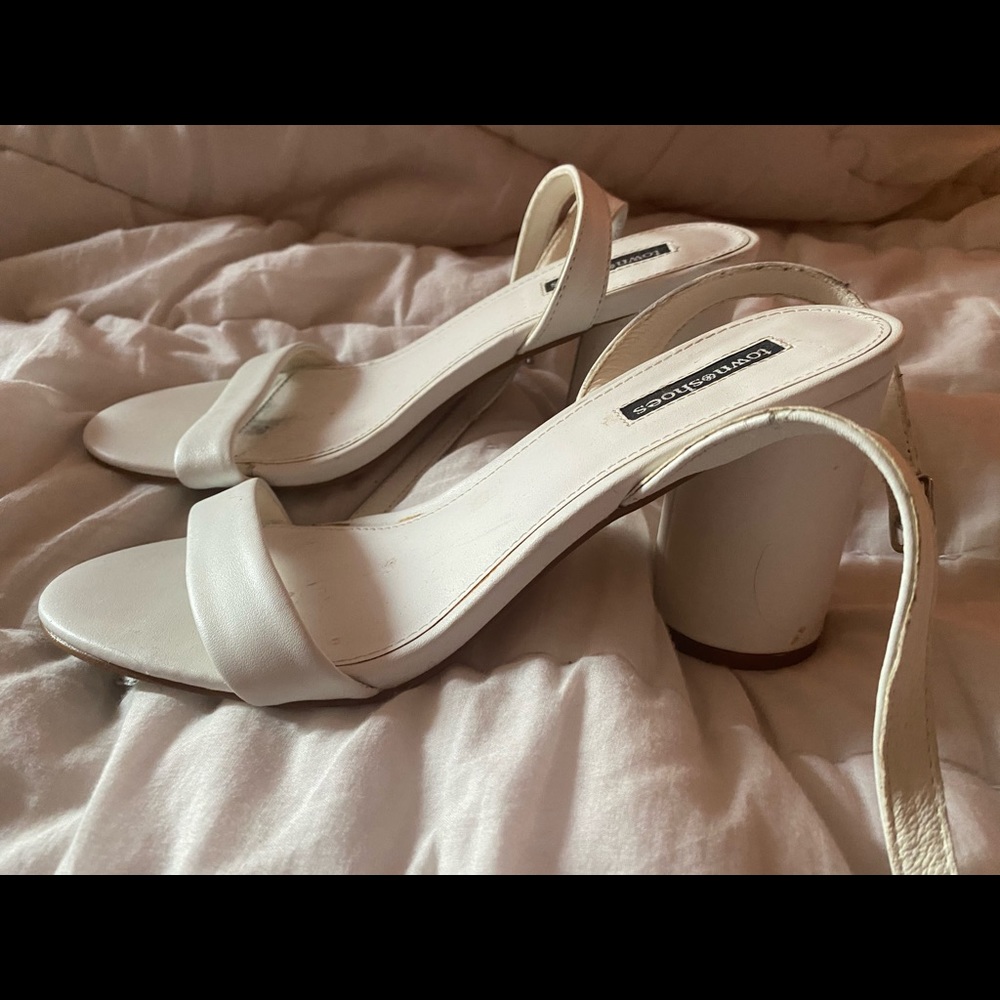 Town shoes white open toe heels